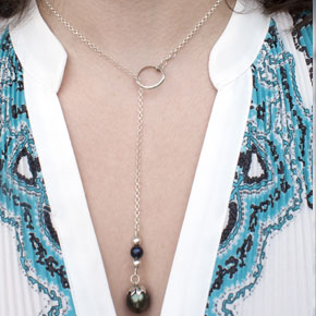 Tahitian Drop Lariat Necklace